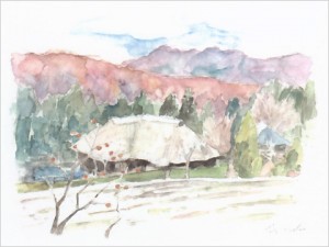 スケッチで描く常陸太田 ～沼田久雪 ポストカード原画展～